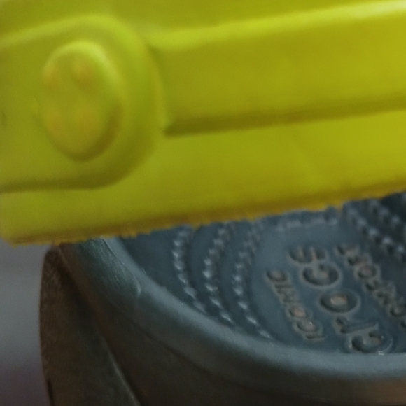 CROCS Children's Black Clogs With Green Straps Size C 10 - Picture 6 of 10